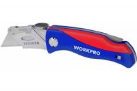 Нож технический Workpro + 6 лезвий трапециевидной формы, WP211006